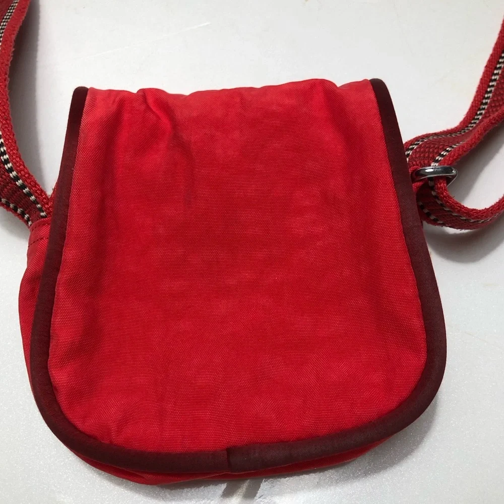 Kipling Small Nylon Red Crossbody Bag With Adjustable Strap Red - Picture 6 of 9